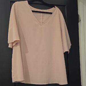 SHEIN Blush V-Neck Blouse